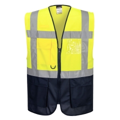 Gilet haute visibilité Executive multipoches classe 1 Jaune/noir – Portwest C476