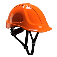 Casque de chantier ventilé à harnais textile réglable Orange – Portwest PS55