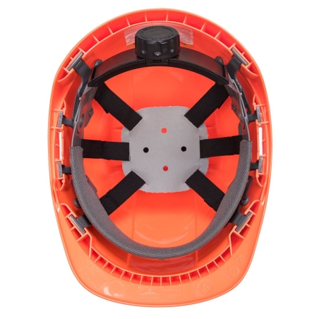 Casque de chantier ventilé à harnais textile réglable Orange – Portwest PS55