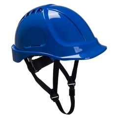 Casque de chantier ventilé à harnais textile réglable Bleu royal – Portwest PS55