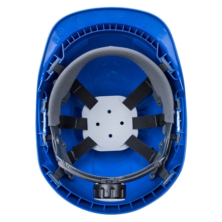 Casque de chantier ventilé à harnais textile réglable Bleu royal – Portwest PS55