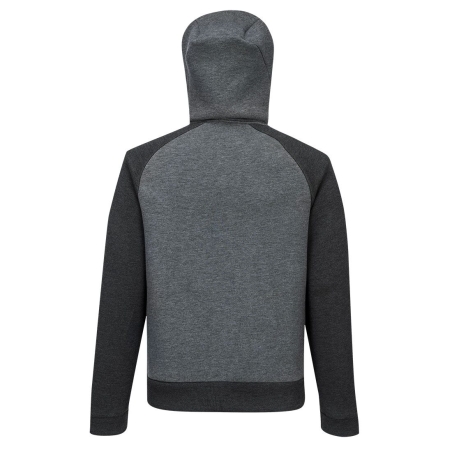 Sweat à capuche zippé double face multipoches Gris métal – Portwest DX472