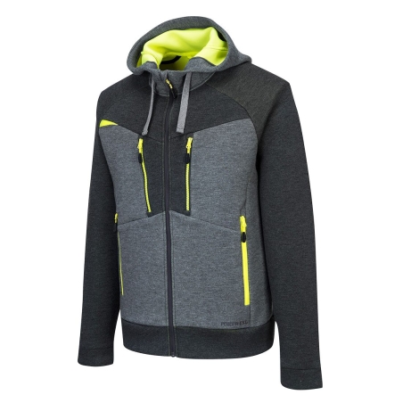 Sweat à capuche zippé double face multipoches Gris métal – Portwest DX472
