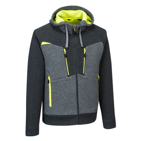 Sweat à capuche zippé double face multipoches Gris métal – Portwest DX472