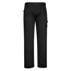Pantalon de travail robuste avec poches genouillères et cargo Noir coupe courte – Portwest CD884