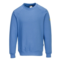 Sweat-shirt antistatique ESD manche raglan Bleu hamilton – Portwest AS24