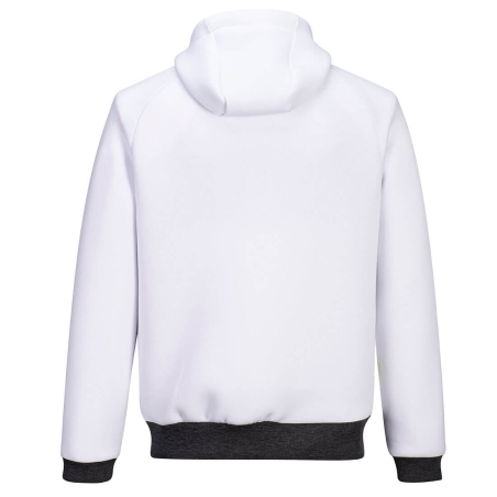 Sweat à capuche zippé double face multipoches Blanc – Portwest DX472