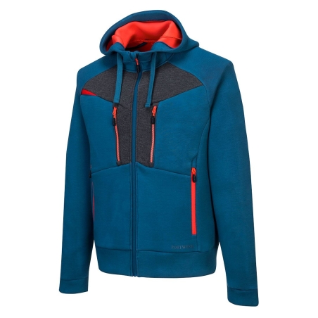 Sweat à capuche zippé double face multipoches Bleu metro – Portwest DX472