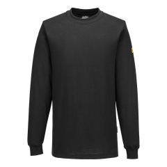 T-shirt manches longues antistatique ESD protection électrostatique Noir – Portwest AS22