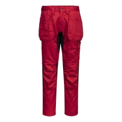 Pantalon de travail stretch holster multipoches WX2 Rouge foncé – Portwest CD883