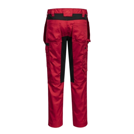 Pantalon de travail stretch holster multipoches WX2 Rouge foncé – Portwest CD883