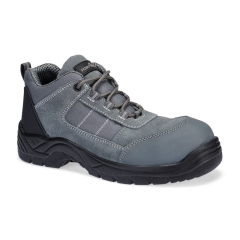 Chaussures basses de sécurité composite textile suède S1 Gris métal – Portwest FC24