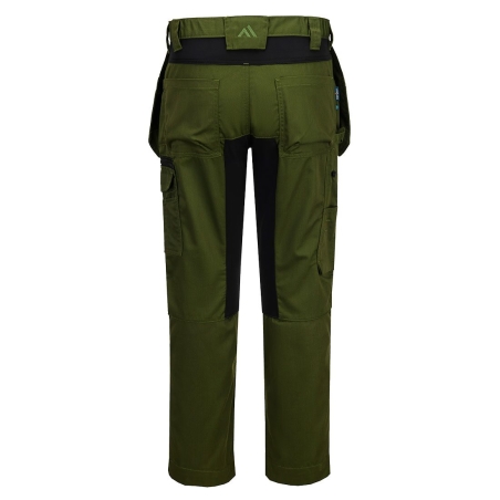 Pantalon de travail stretch holster multipoches WX2 Vert olive – Portwest CD883