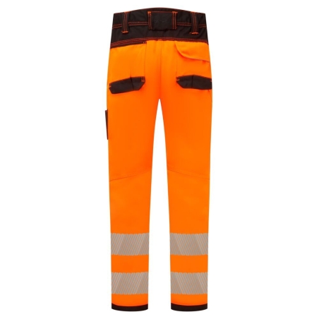 Pantalon de travail haute visibilité multipoches classe 2 Orange/noir – Portwest PW340