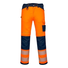 Pantalon de travail haute visibilité multipoches classe 2 Orange/marine – Portwest PW340