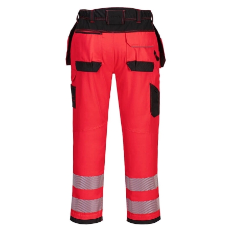 Pantalon haute visibilité PW3 poches flottantes multifonctions Rouge/noir – Portwest T501