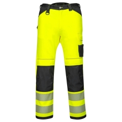 Pantalon de travail haute visibilité multipoches classe 2 Jaune/noir – Portwest PW340
