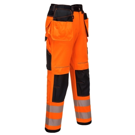 Pantalon haute visibilité PW3 poches flottantes multifonctions Orange/noir – Portwest T501