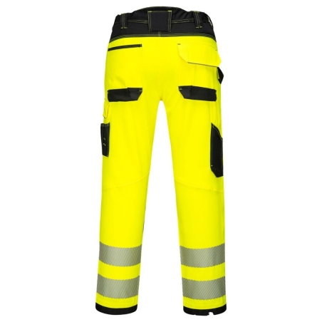Pantalon de travail haute visibilité multipoches classe 2 Jaune/noir – Portwest PW340