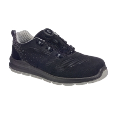 Basket de sécurité S1P laçage à fil tricot respirant Noir/gris – Portwest FT08