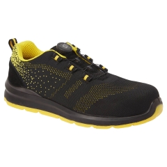 Basket de sécurité S1P laçage à fil tricot respirant Noir/jaune – Portwest FT08