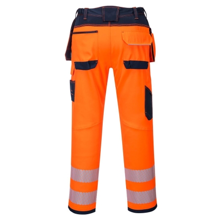 Pantalon haute visibilité PW3 poches flottantes multifonctions Orange/marine – Portwest T501