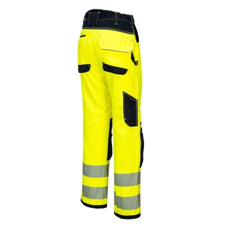 Pantalon de travail haute visibilité multipoches classe 2 Jaune/noir – Portwest PW340