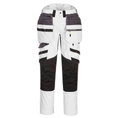 Pantalon holster DX4 poches flottantes démontables stretch Blanc/gris – Portwest DX440