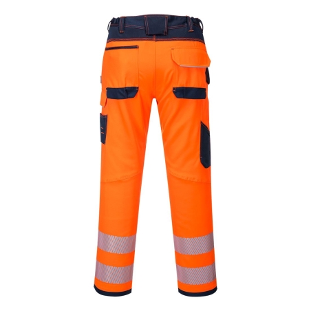 Pantalon de travail haute visibilité multipoches classe 2 Orange/marine sh – Portwest PW340