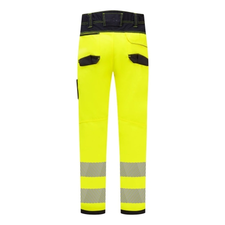 Pantalon de travail haute visibilité multipoches classe 2 Jaune/marine sho – Portwest PW340