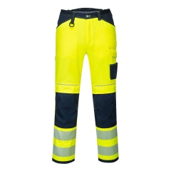 Pantalon de travail haute visibilité multipoches classe 2 Jaune/marine – Portwest PW340
