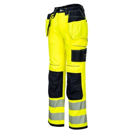 Pantalon haute visibilité PW3 poches flottantes multifonctions Jaune/noir – Portwest T501