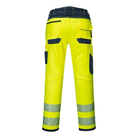 Pantalon de travail haute visibilité multipoches classe 2 Jaune/marine – Portwest PW340