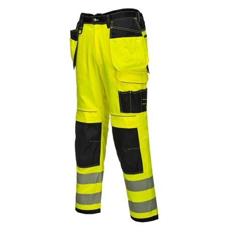 Pantalon haute visibilité PW3 poches flottantes multifonctions Jaune/noir – Portwest T501