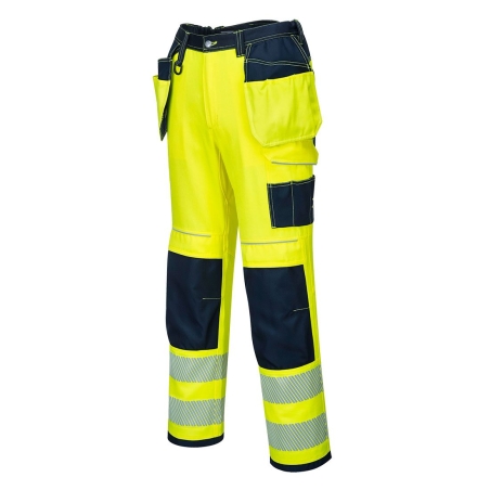 Pantalon haute visibilité PW3 poches flottantes multifonctions Jaune/marine – Portwest T501