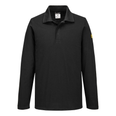 Polo manches longues antistatique ESD coton Noir – Portwest AS23
