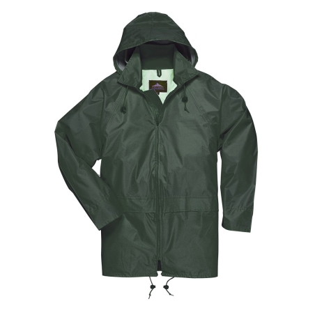 Veste de pluie imperméable à capuche Classic Vert olive – Portwest S440