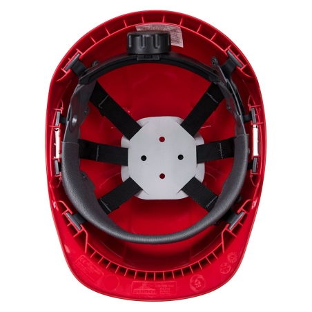Casque de chantier avec porte-badge intégré Rouge – Portwest PB55