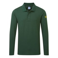 Polo manches longues antistatique ESD coton Vert forêt – Portwest AS23
