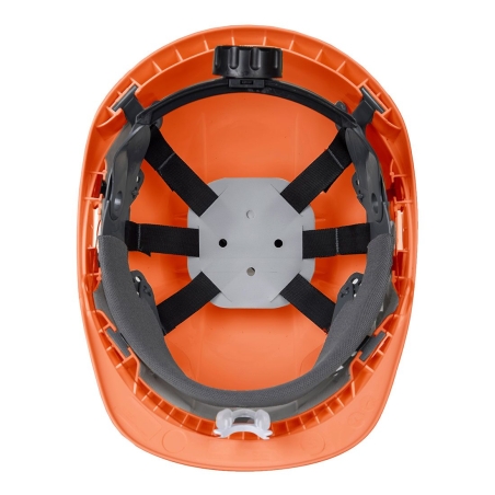 Casque de chantier ventilé avec visière rétractable Orange – Portwest PW55