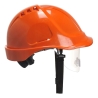 Casque de chantier ventilé avec visière rétractable Orange – Portwest PW55