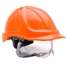 Casque de chantier ventilé avec visière rétractable Orange – Portwest PW55