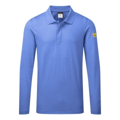Polo manches longues antistatique ESD coton Bleu hamilton – Portwest AS23