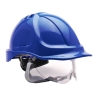 Casque de chantier ventilé avec visière rétractable Bleu royal – Portwest PW55