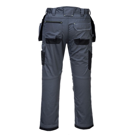 Pantalon holster multipoches Kingsmill poly/coton 300g Gris zoom/noir – Portwest T602