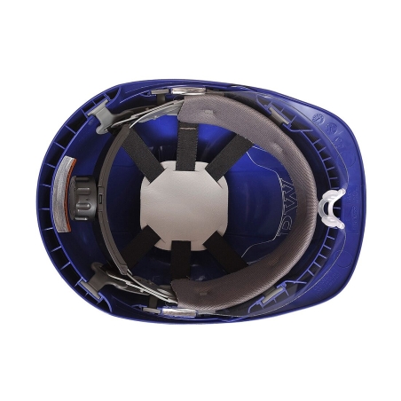 Casque de chantier ventilé avec visière rétractable Bleu royal – Portwest PW55