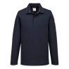 Polo manches longues antistatique ESD coton Marine – Portwest AS23