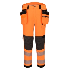 Pantalon stretch haute visibilité classe 2 poches flottantes EV4 Orange/noir petit – Portwest EV448