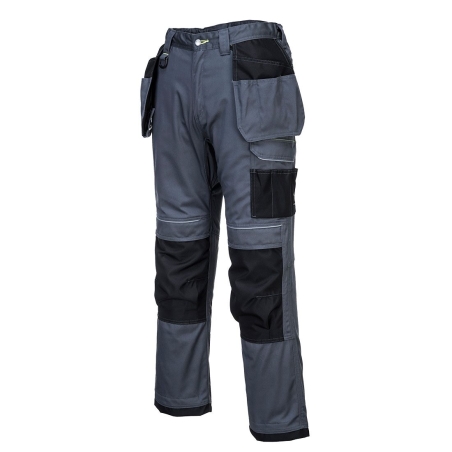 Pantalon holster multipoches Kingsmill poly/coton 300g Gris zoom/noir – Portwest T602