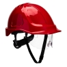 Casque de chantier ventilé avec visière rétractable Rouge – Portwest PW55